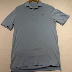 Johnnie-O Golf Polo Blue Striped Performance Stretch Coastal Preppy S